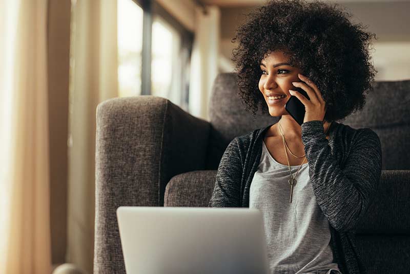 Woman working from home — anywhere operations